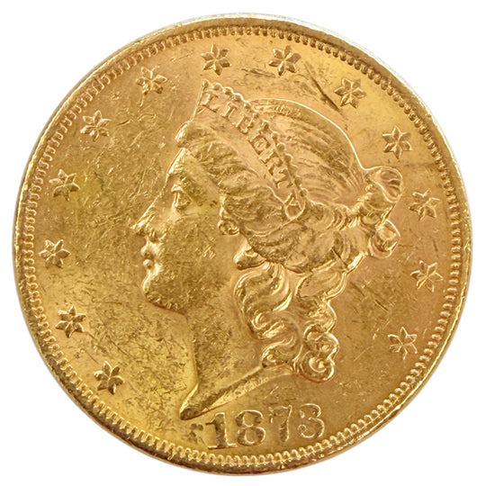 1873 Open 3 $20 Liberty Gold Double Eagle (AU)