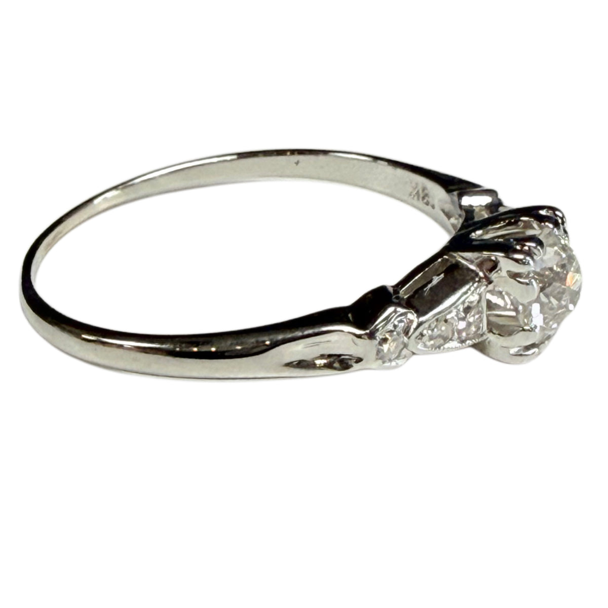 Vintage 18k White Gold Diamond Ring