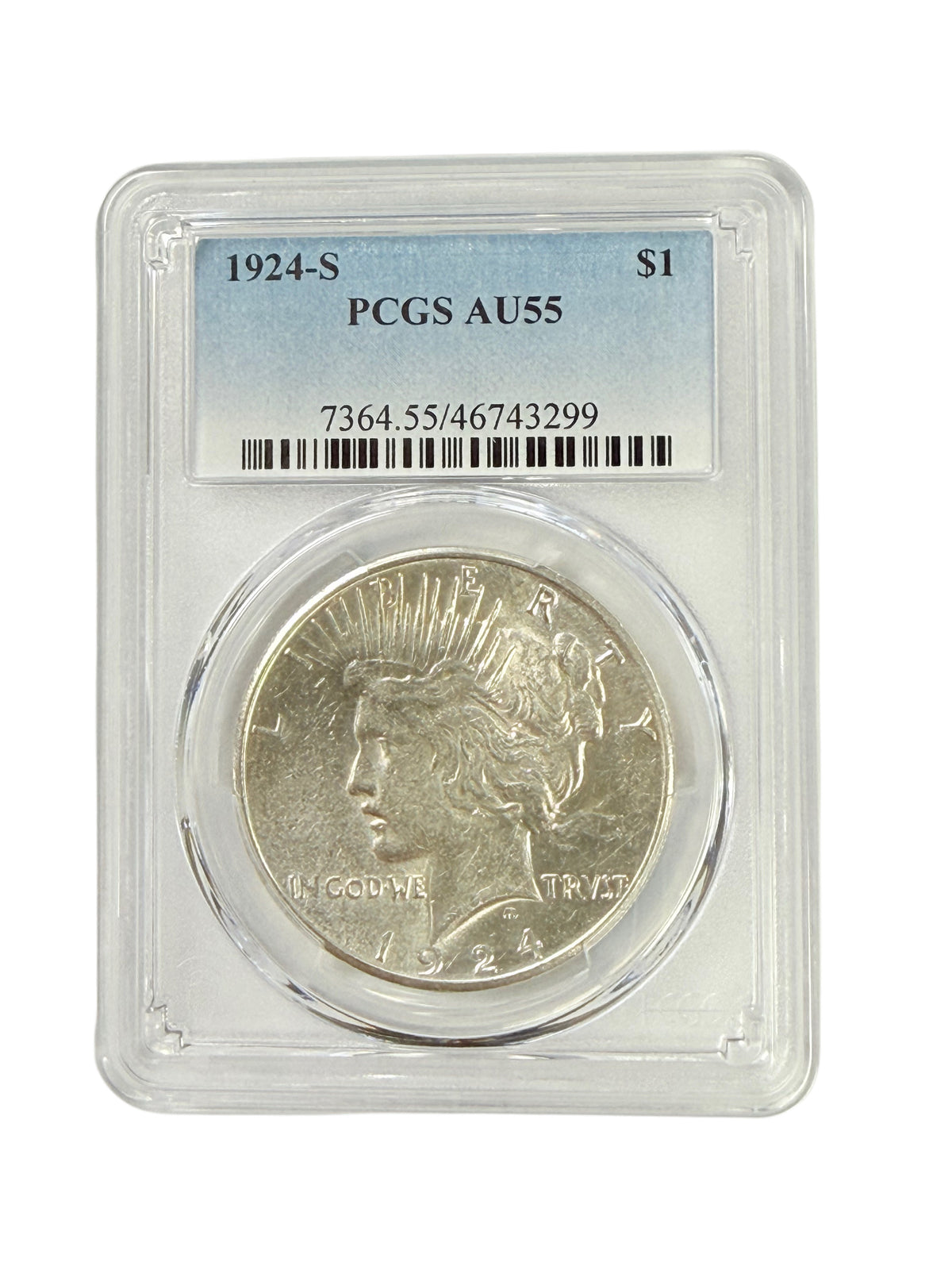 1924-S Peace Silver Dollar PCGS AU55