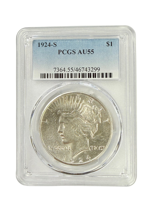 1924-S Peace Silver Dollar PCGS AU55