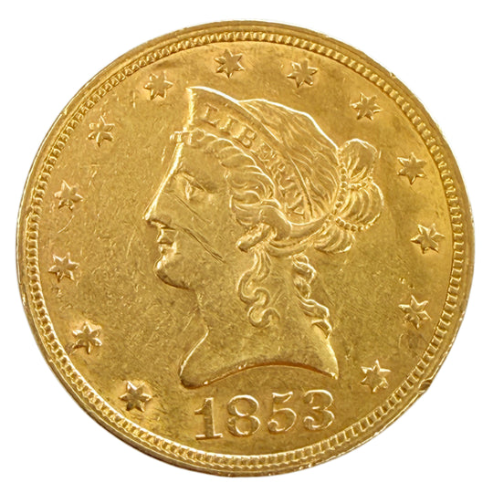 1853 $10 Liberty Gold Eagle (AU Details)