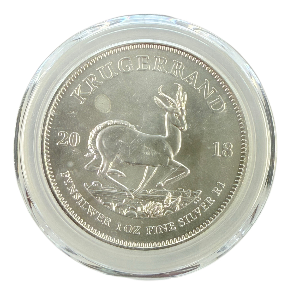 2018 South African 1 oz Silver Krugerrand PCGS MS70 FW