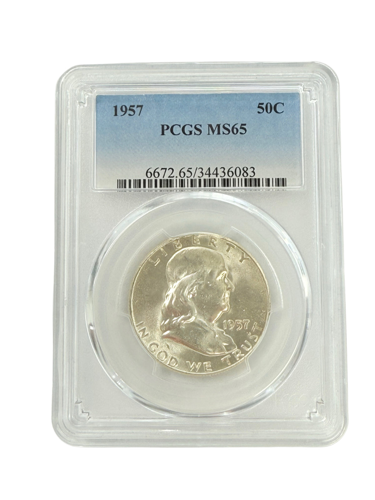 1957 Franklin Half Dollar PCGS MS65