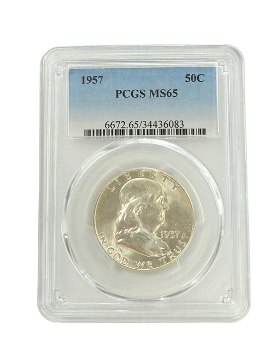1957 Franklin Half Dollar PCGS MS65