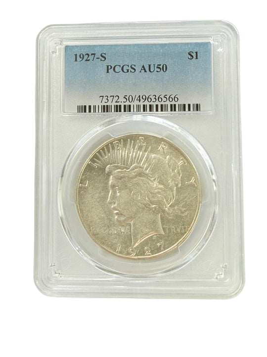 1927-S Peace Silver Dollar PCGS AU50