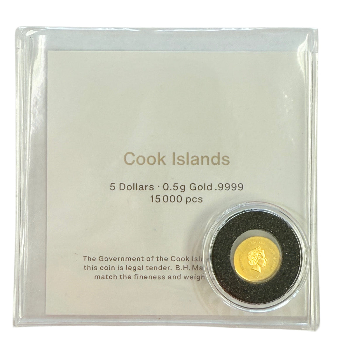 2022 Cook Islands $5 1/2 g Gold (Secondary)