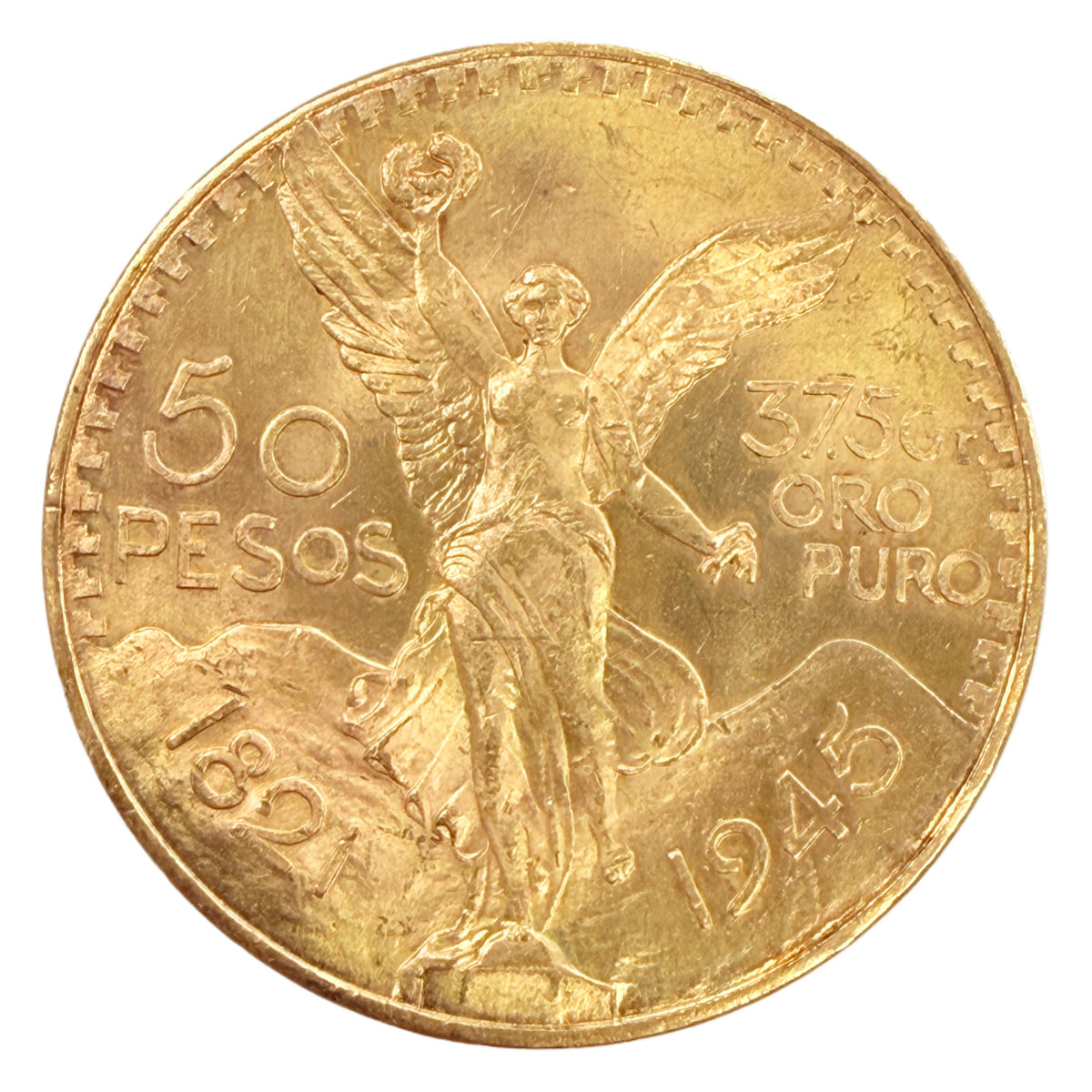 1945 Mexico 50 Peso Gold Coin (BU)