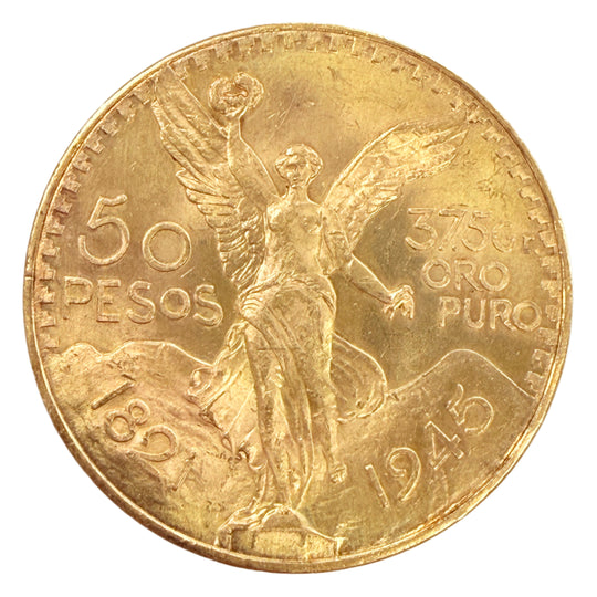 1945 Mexico 50 Peso Gold Coin (BU)