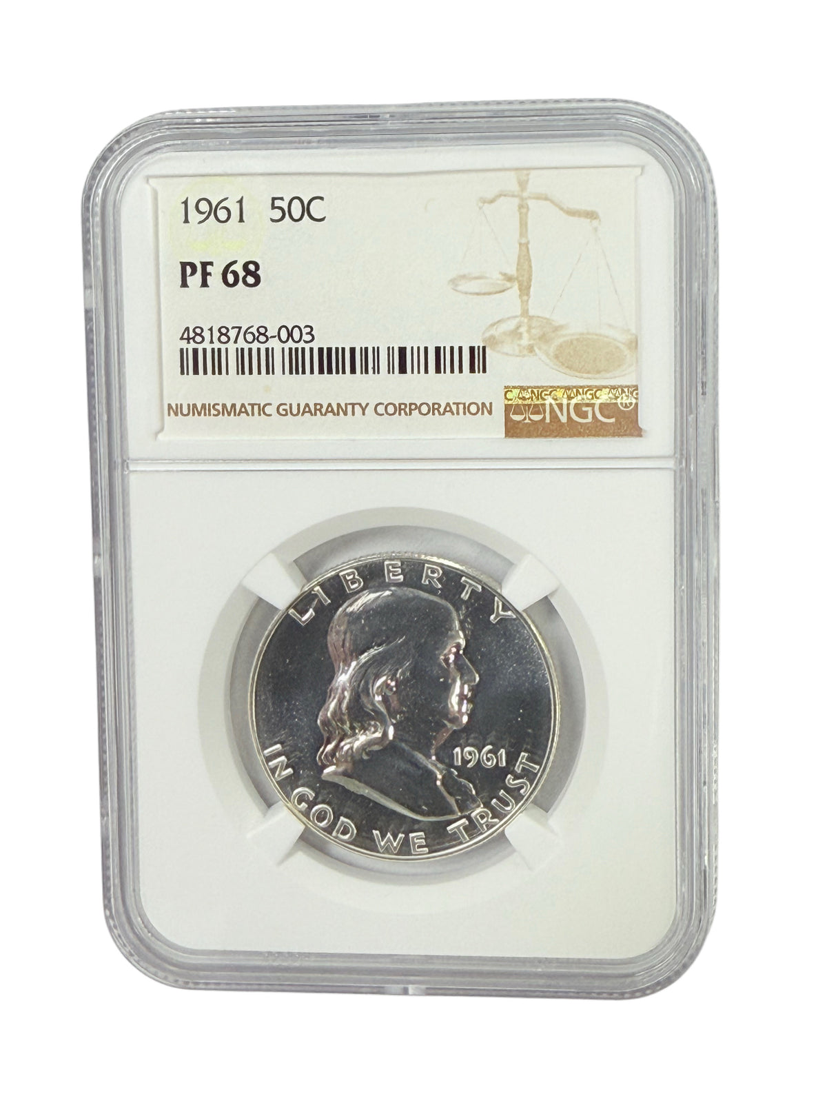 1961 Franklin Half Dollar NGC PF68