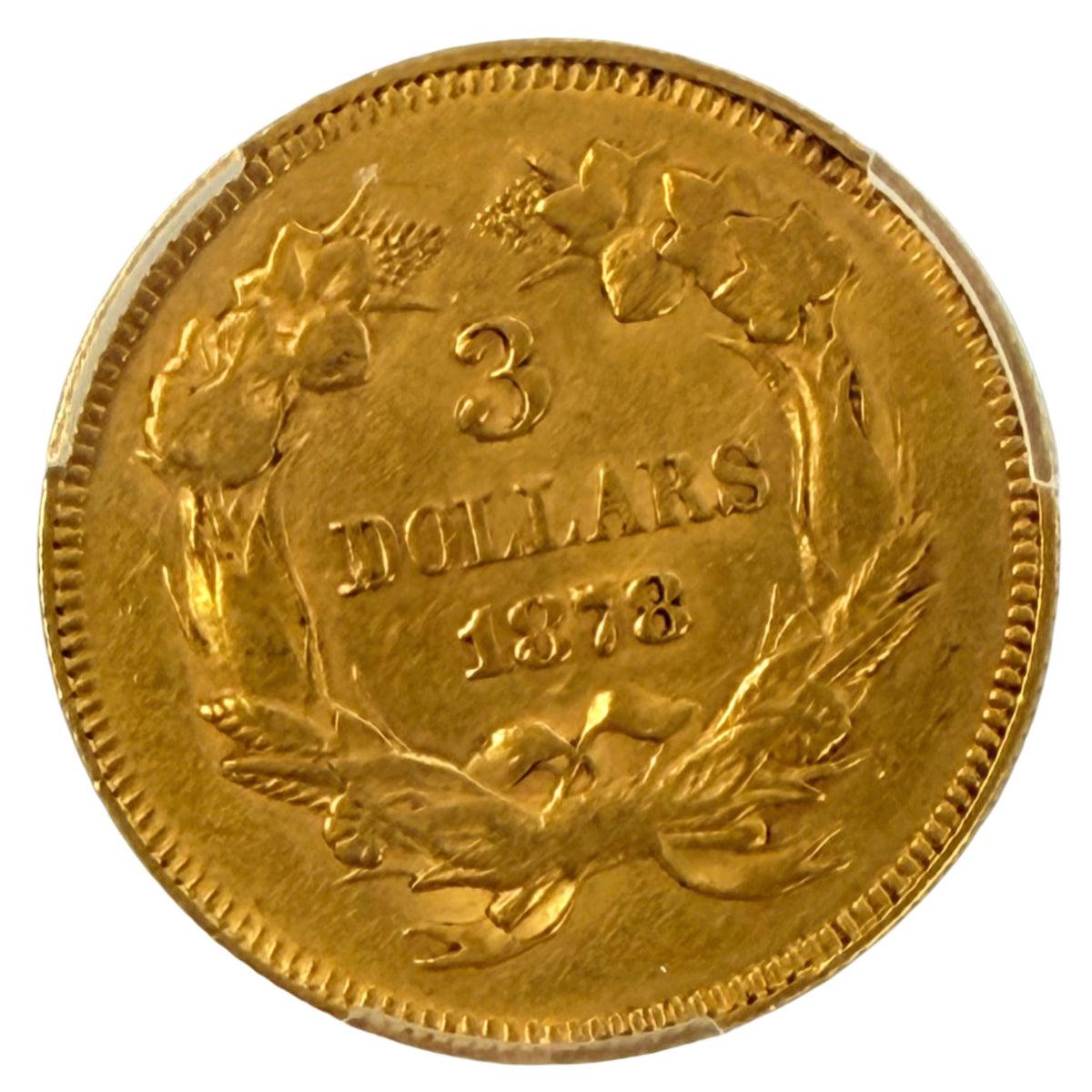 1878 $3 Indian Princess Gold PCGS AU55