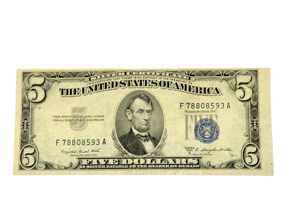 1953-B $5 Silver Certificate (VF)