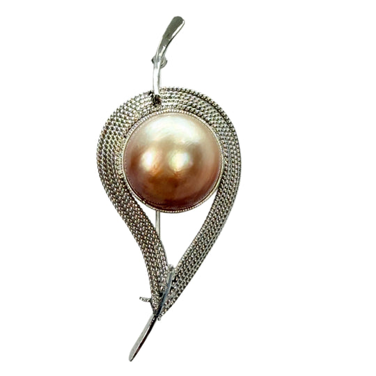 Silver & Faux Pearl Pin
