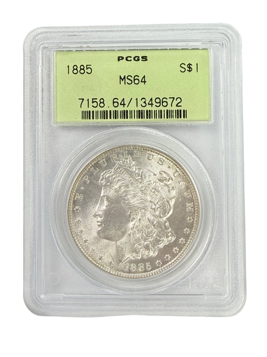 1885 Morgan Silver Dollar PCGS MS64