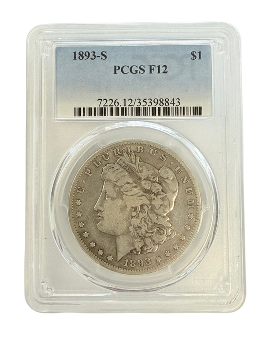 1893-S Morgan Silver Dollar PCGS F12