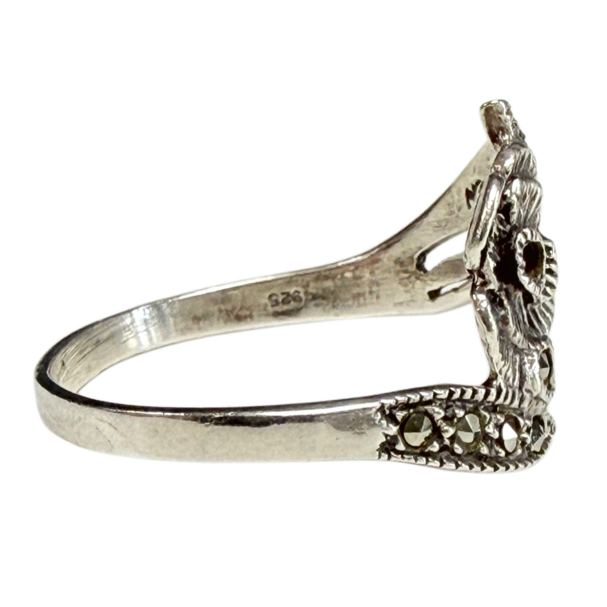 Silver & Marcasite Flower Ring