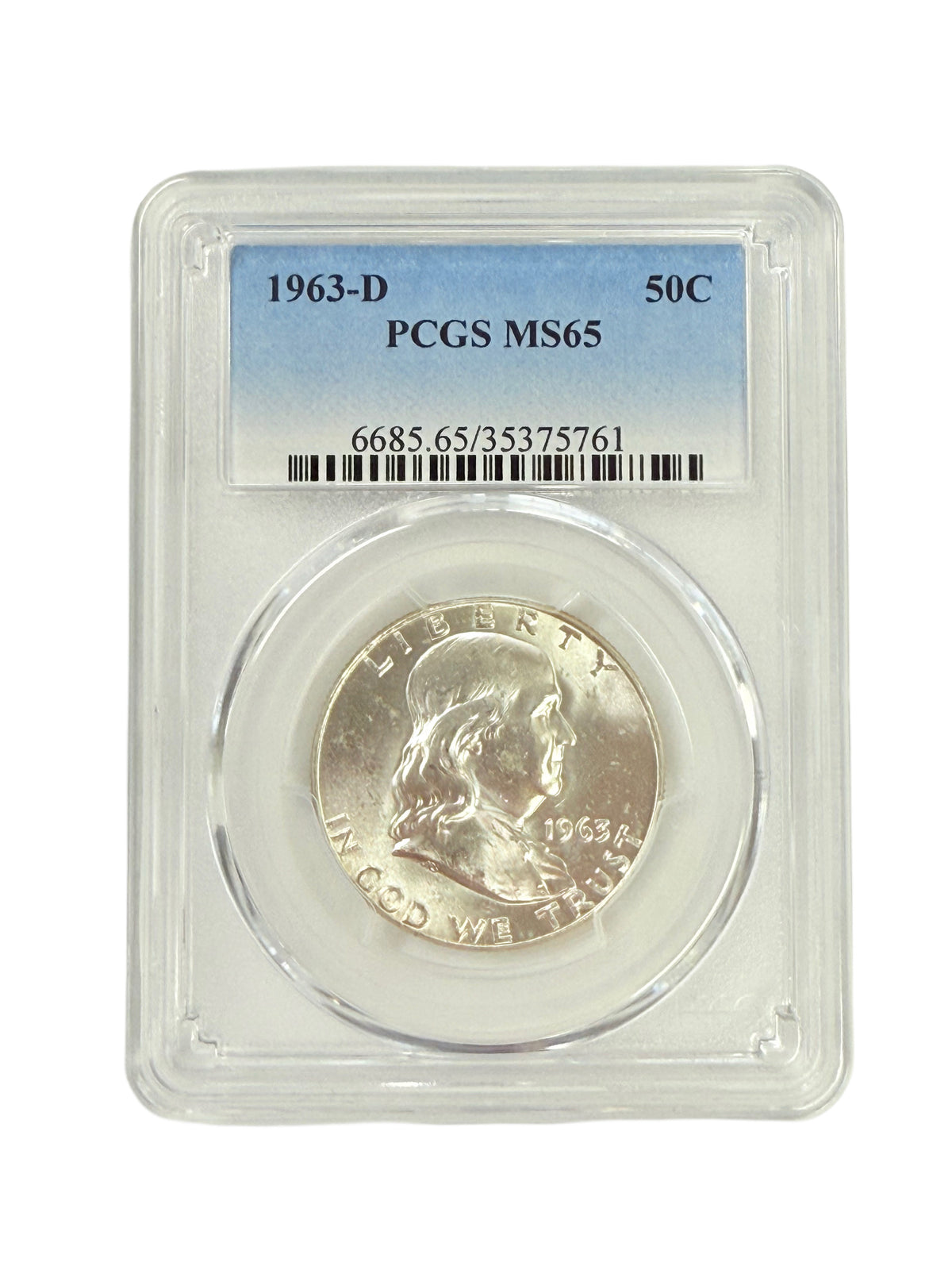1963-D Franklin Half Dollar PCGS MS65