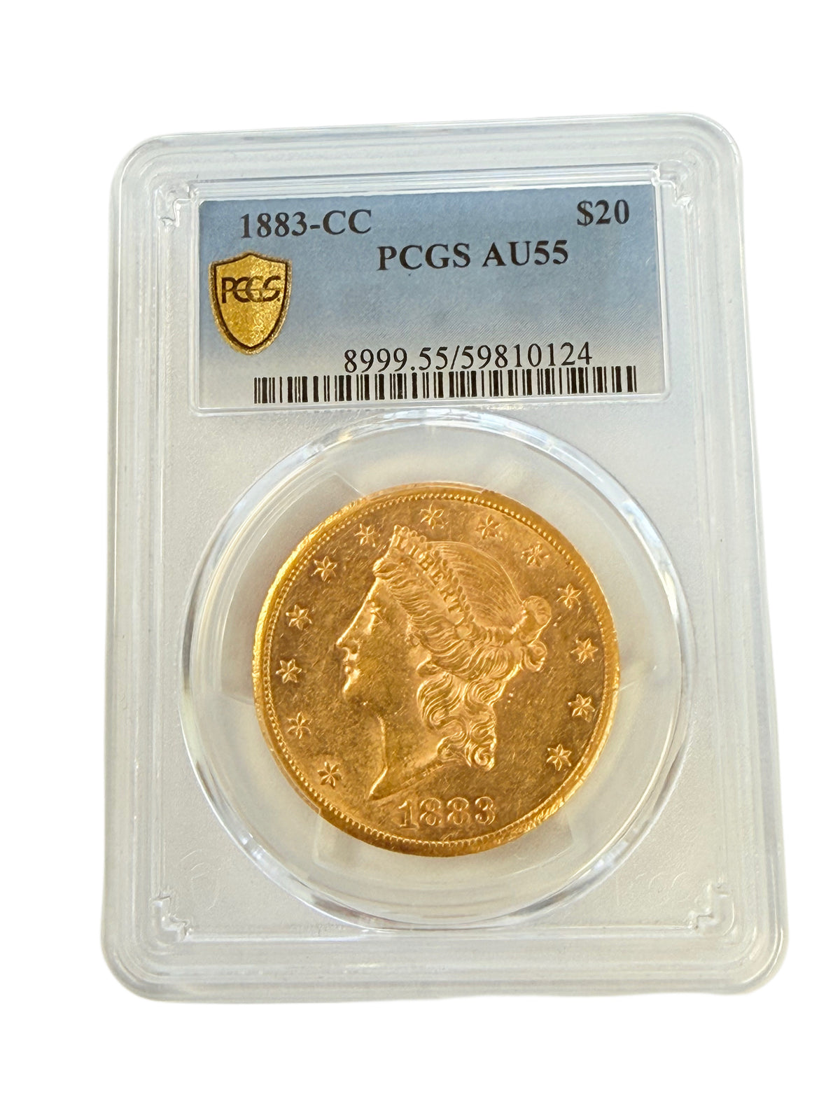 1883-CC $20 Liberty Gold Double Eagle PCGS AU55