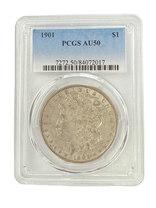 1901 Morgan Silver Dollar PCGS AU50