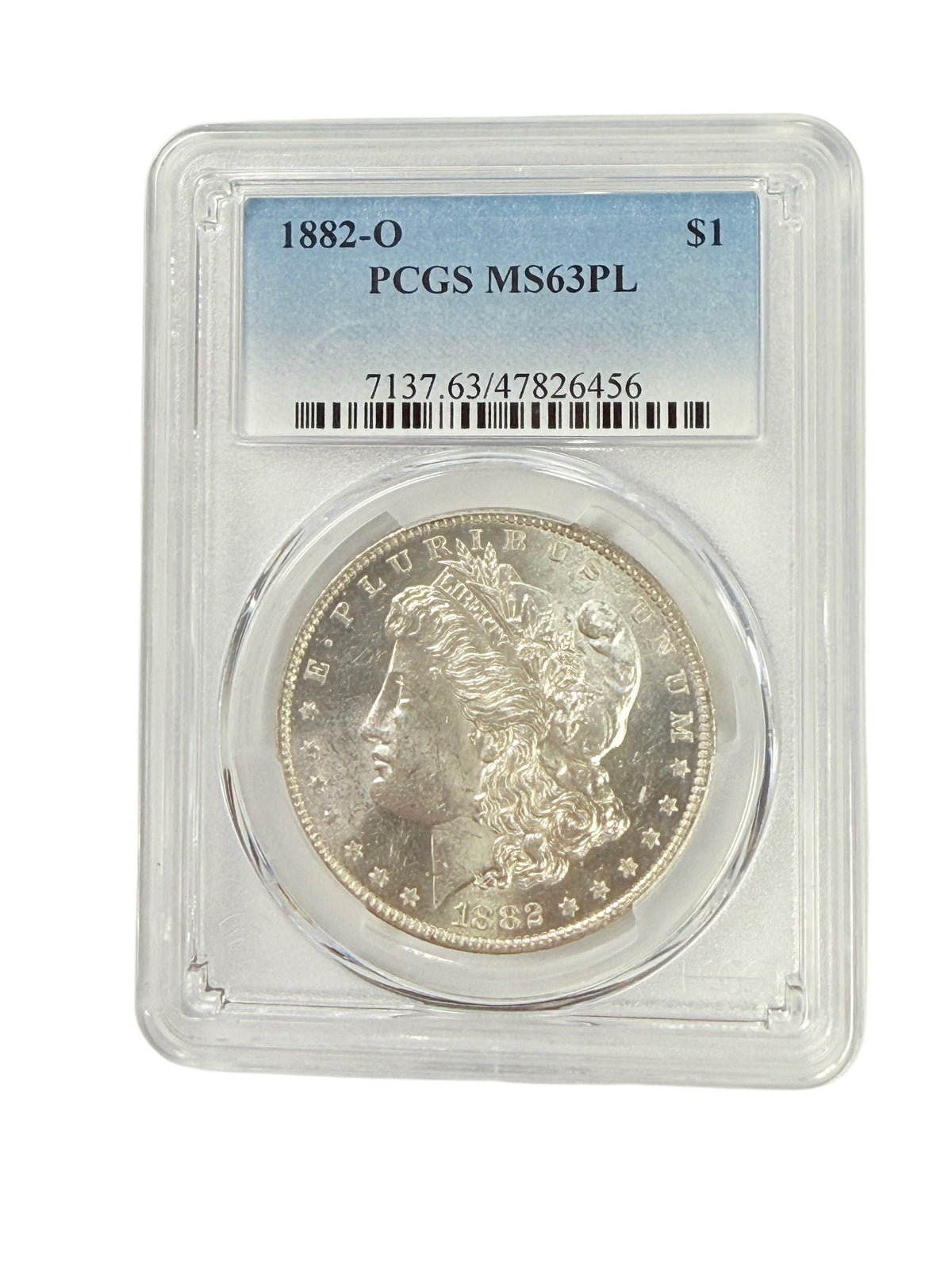 1882-O Morgan Silver Dollar PCGS MS63PL