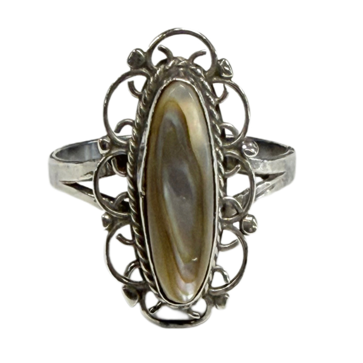 Native American Silver & Abalone Ring