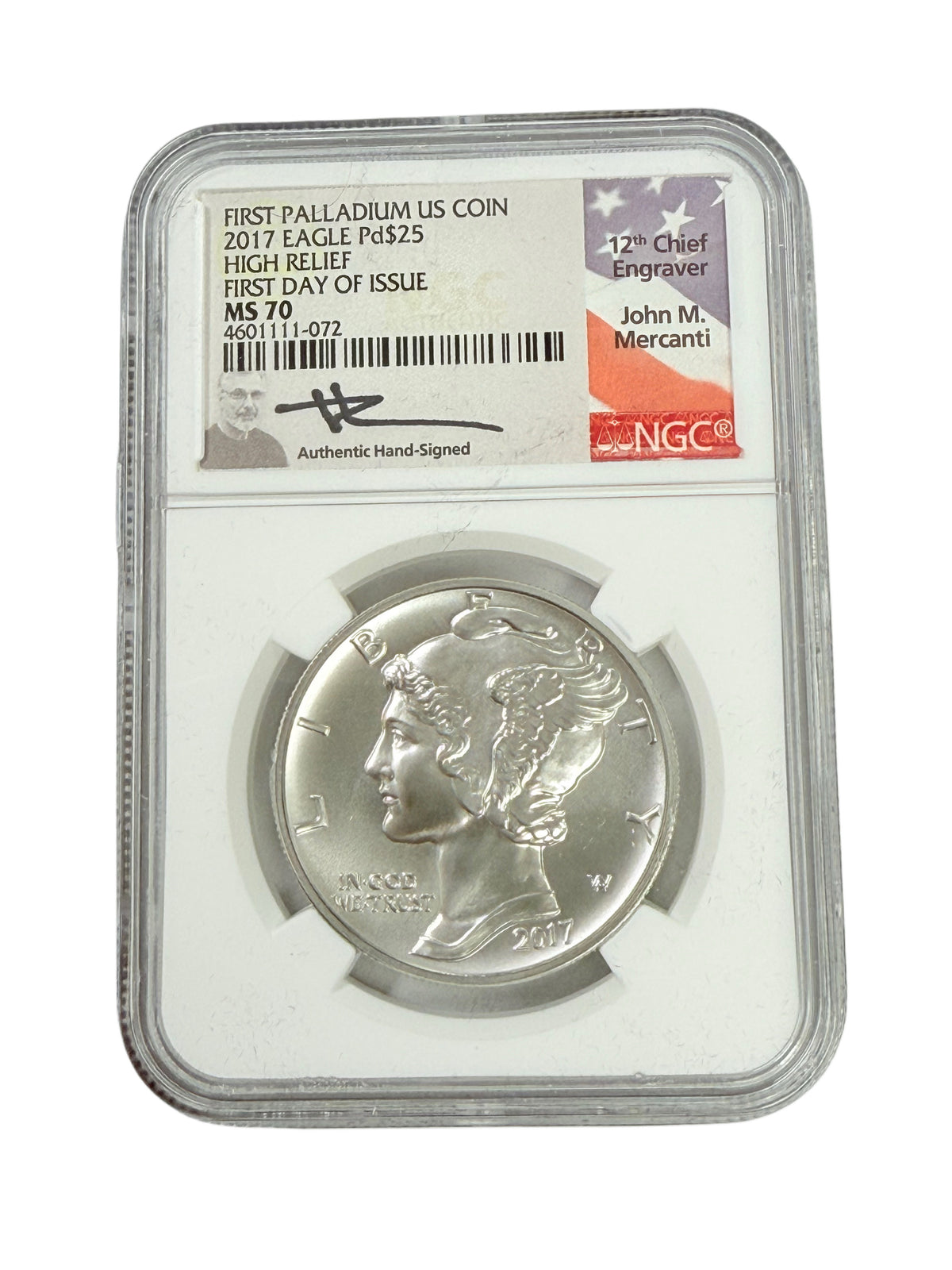 2017 $25 1 oz Palladium Eagle NGC MS70 FDoI