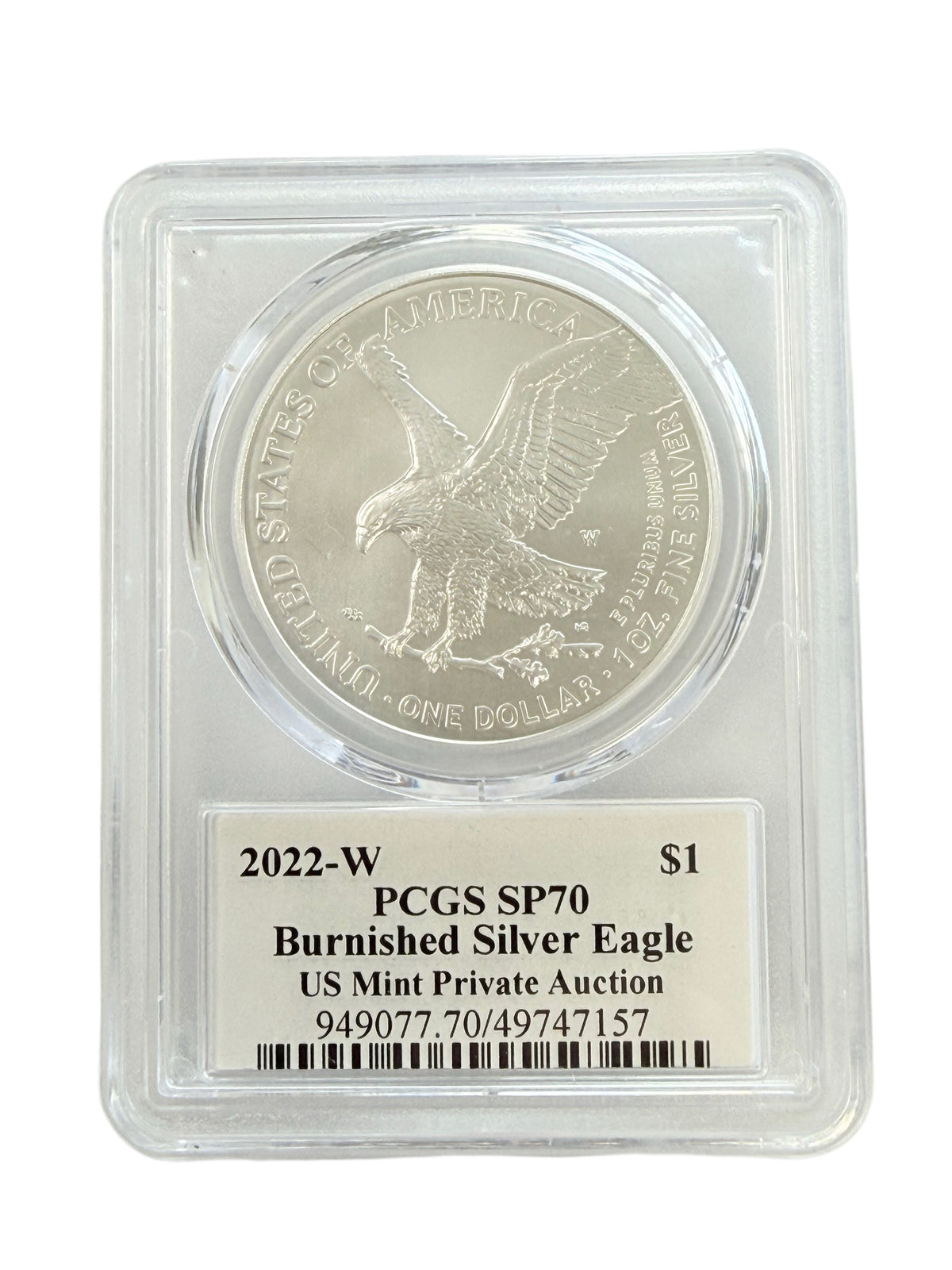 2022-W Burnished 1 oz American Silver Eagle PCGS SP70