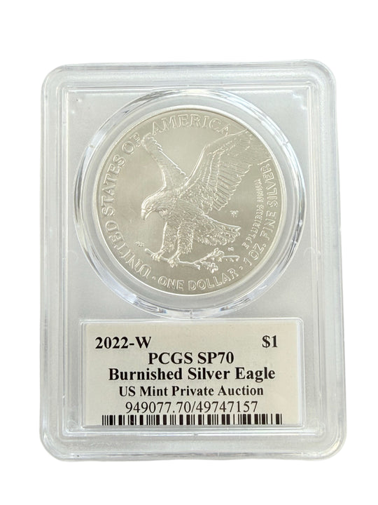 2022-W Burnished 1 oz American Silver Eagle PCGS SP70