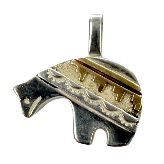 Thomas Singer Navajo Silver Bear Pendant
