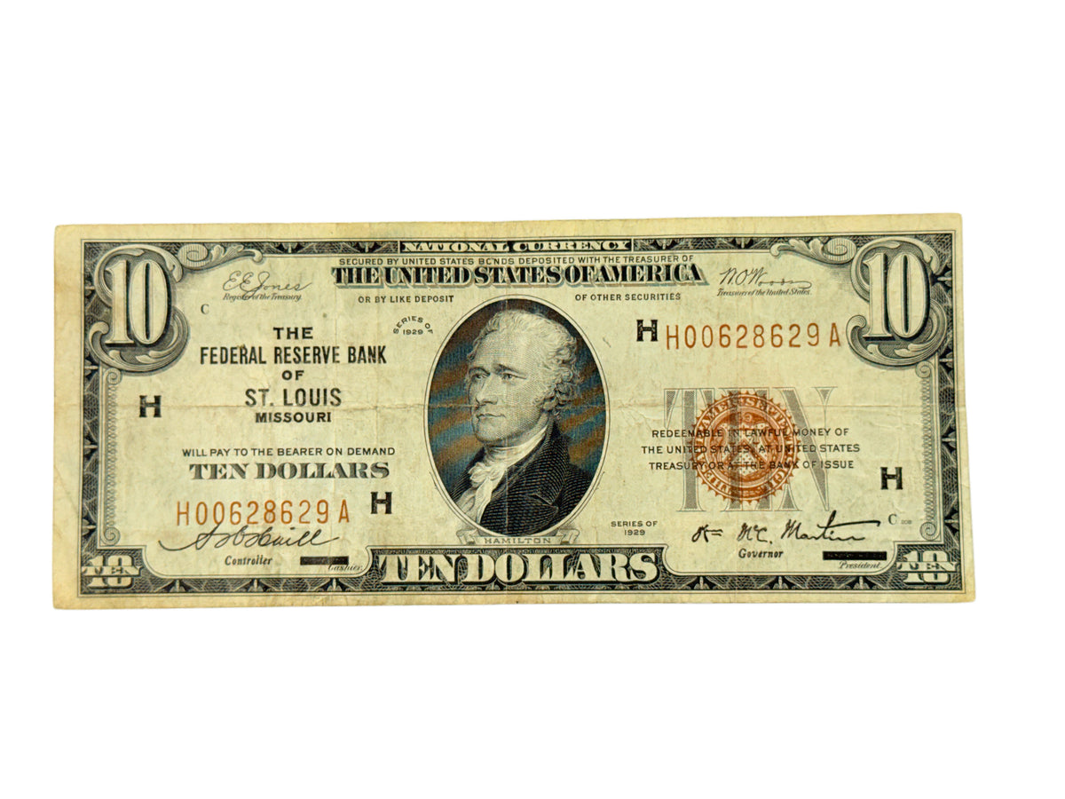 FR. 1860-H 1929 $10 Federal Reserve Bank Note St. Louis (F)