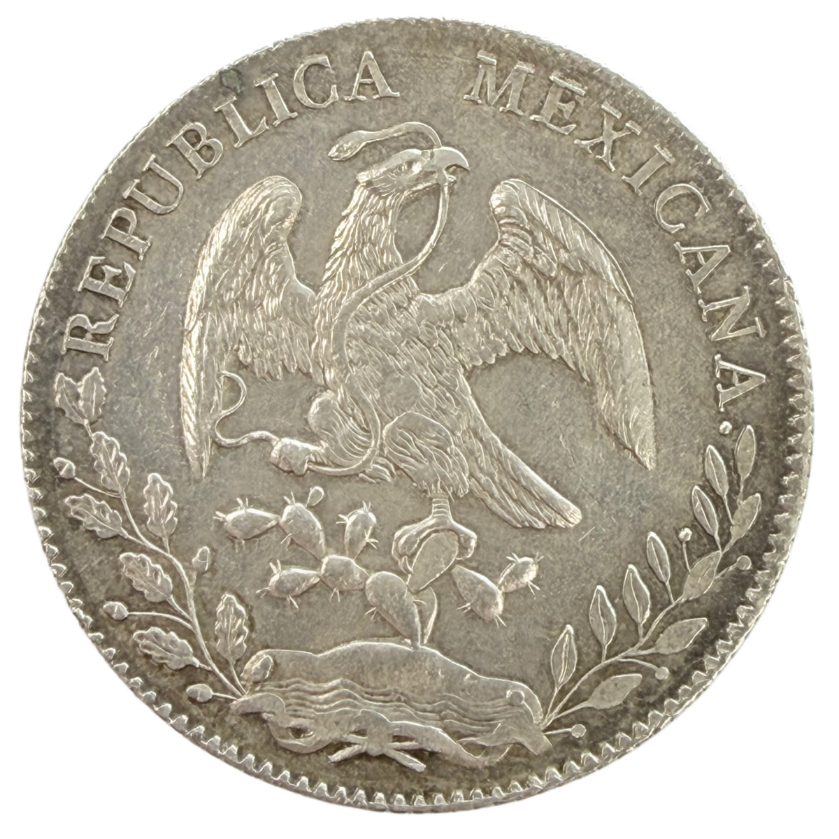1896 Zs FZ Zacatecas Mexico Silver 8 Reales (AU Details)