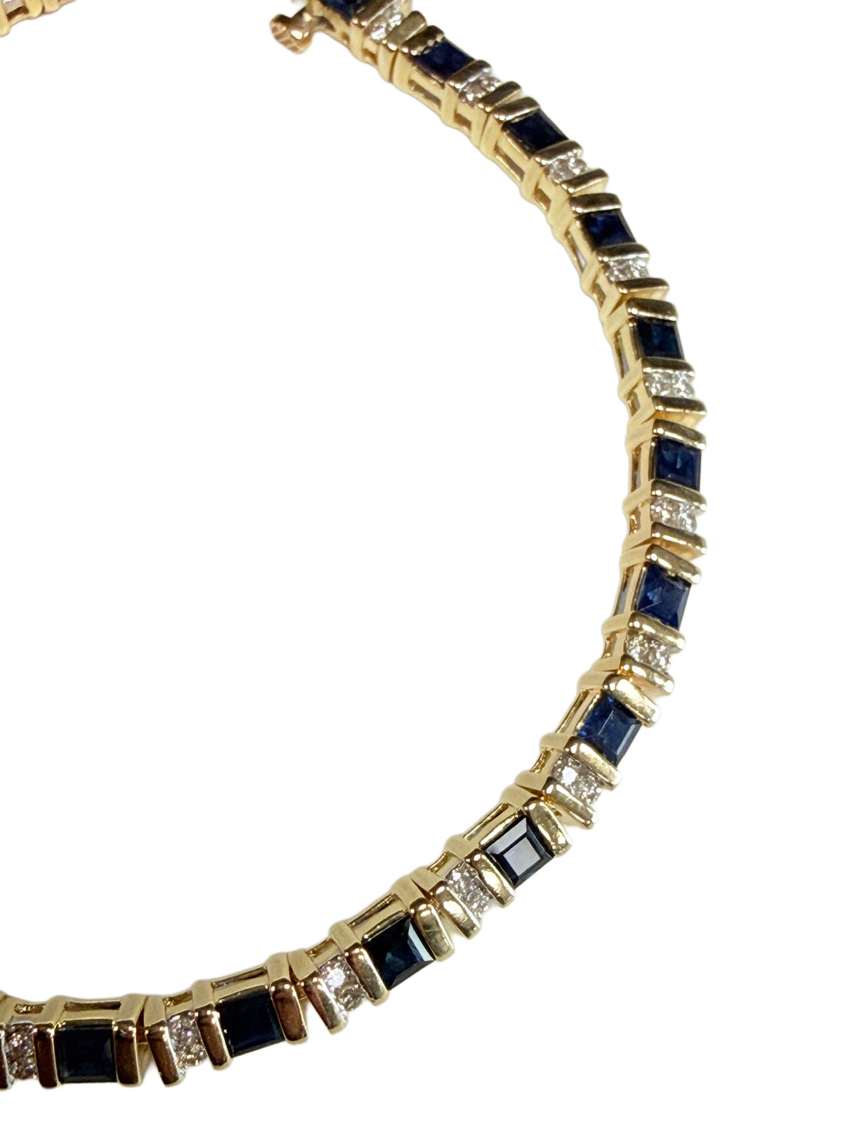 14k Gold Sapphire & Diamond Tennis Bracelet