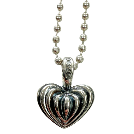 Lagos Caviar Puffy Ribbed Heart Necklace