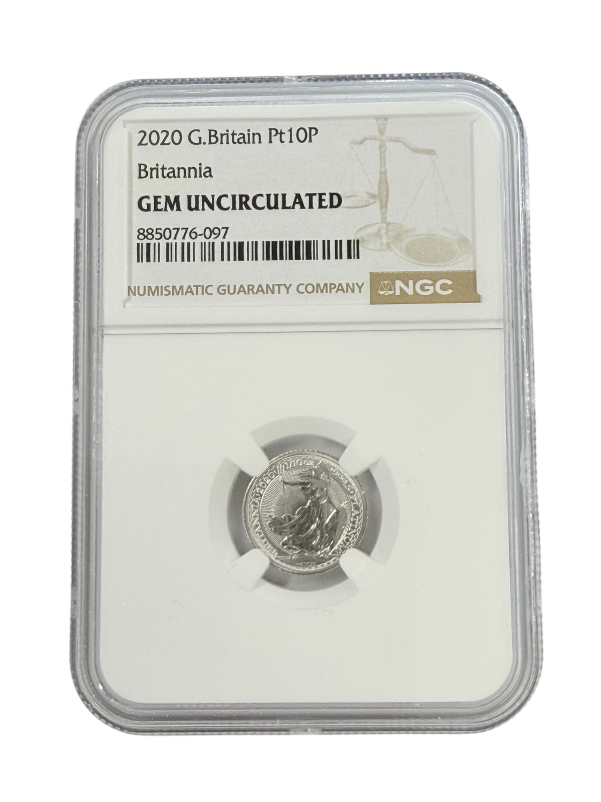 2020 Britain 1/10 oz Platinum Britannia NGC Gem Uncirculated