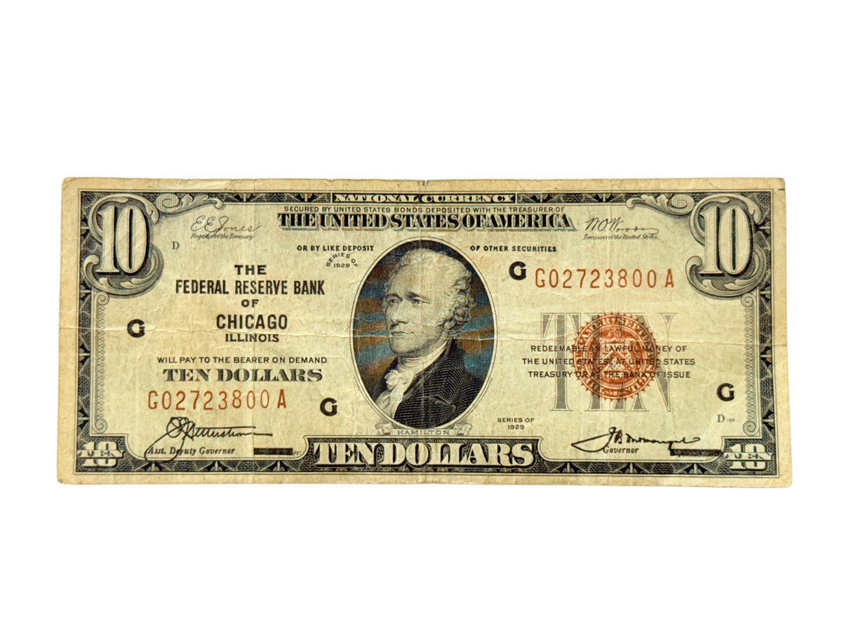 FR.1860-G 1929 $10 Federal Reserve Bank Note “Chicago” Fine