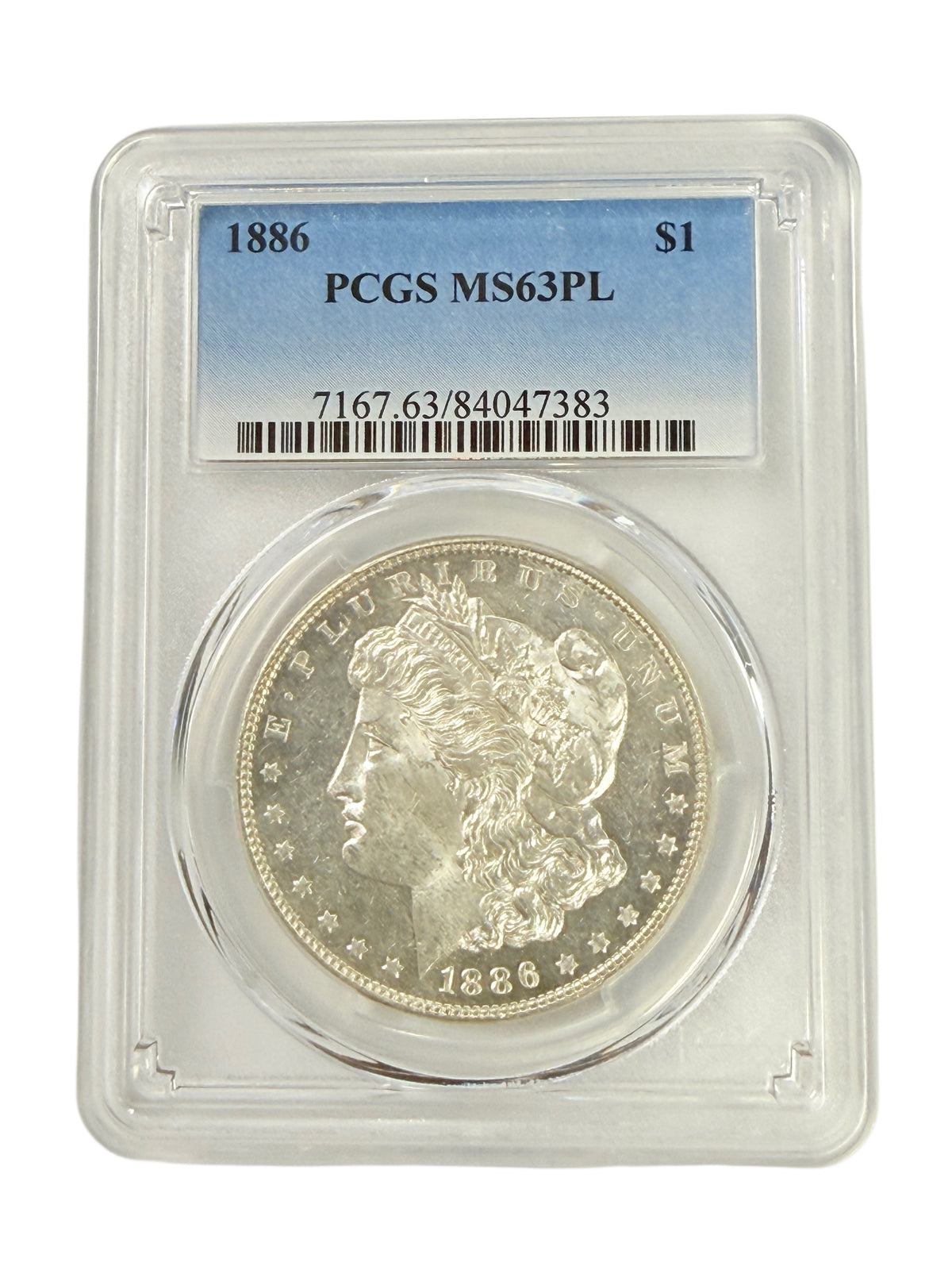 1886 Morgan Silver Dollar PCGG MS63PL