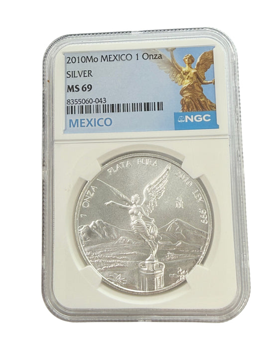 2010 Mo Mexican 1 oz Silver Libertad NGC MS69