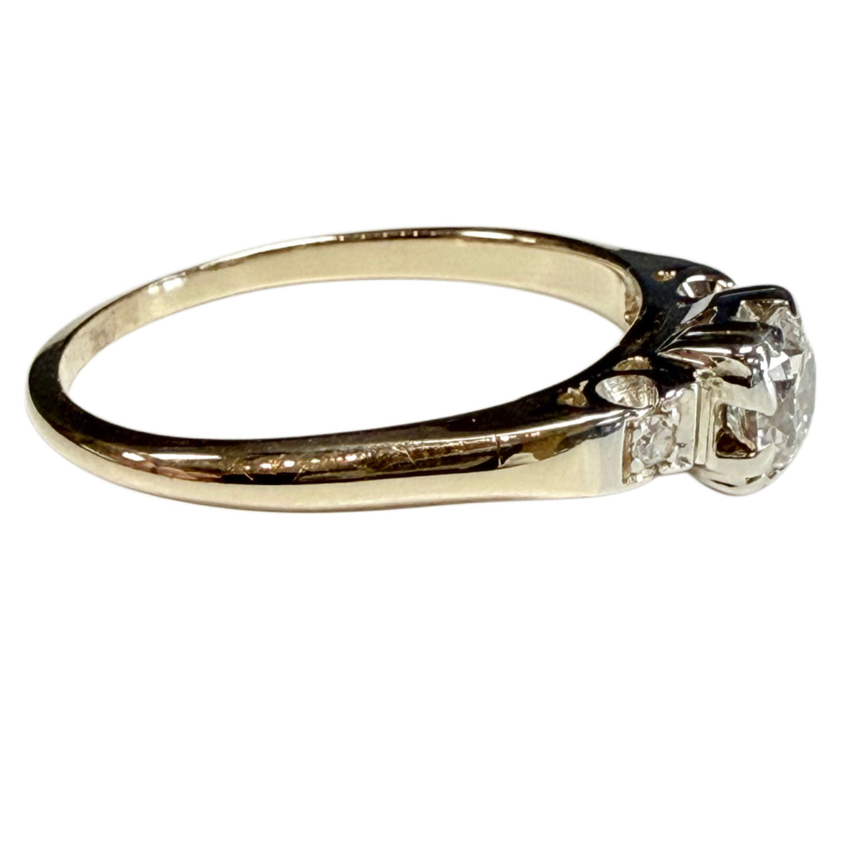 Vintage 14k Yellow Gold Diamond Ring