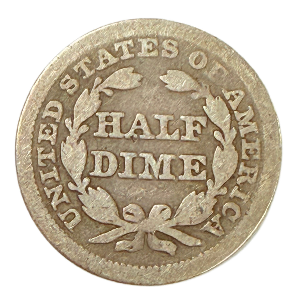 1857 Seated Liberty Half Dime (G Details)