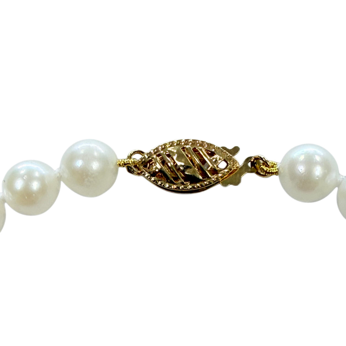 14k Gold Faux Pearl Necklace