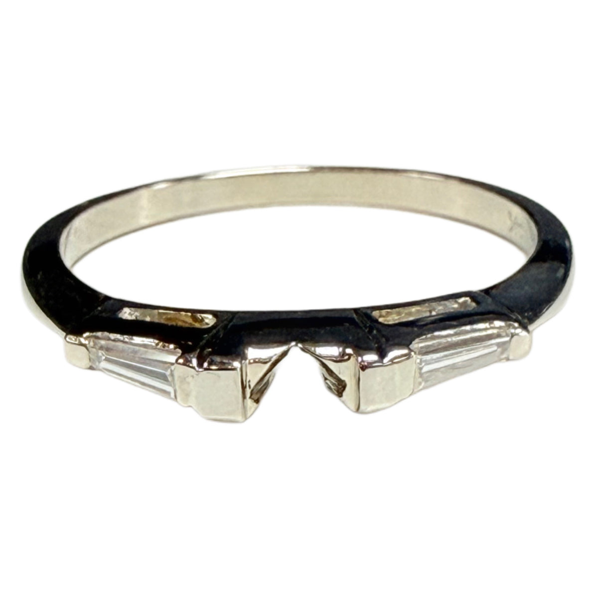 Vintage 14k White Gold Marquise Diamond Ring With Matching Band