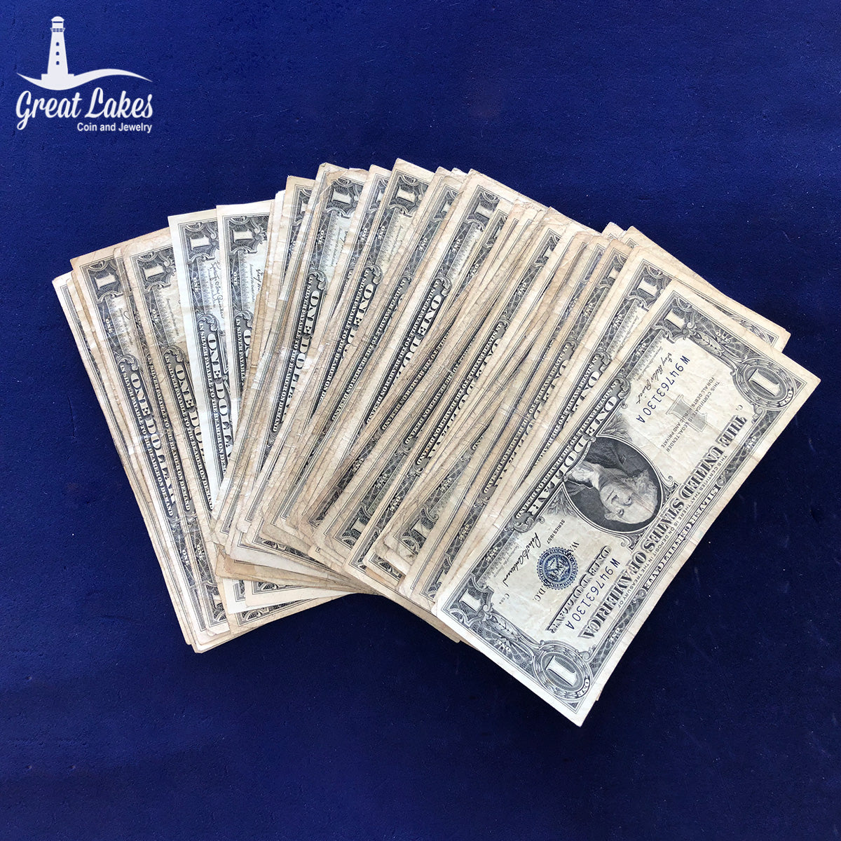 Lot of 53 of $1 Silver Certificates (VG / Better)