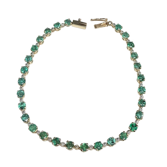 10k Yellow Gold & Emerald Bracelet