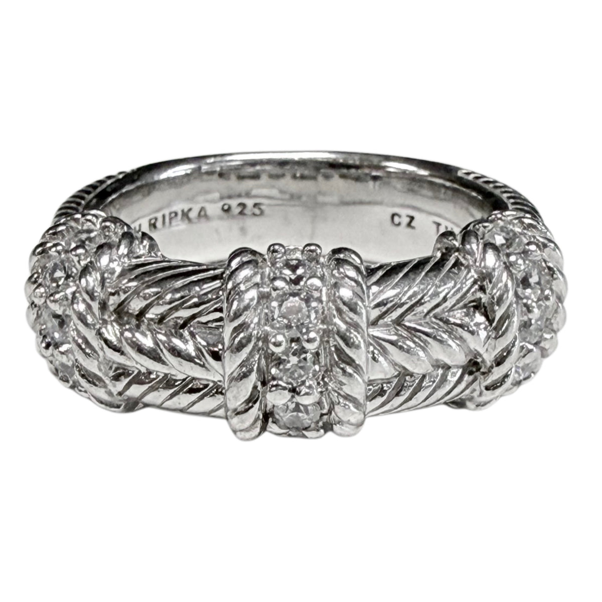 Judith Ripka Stone Triple Rope Ring