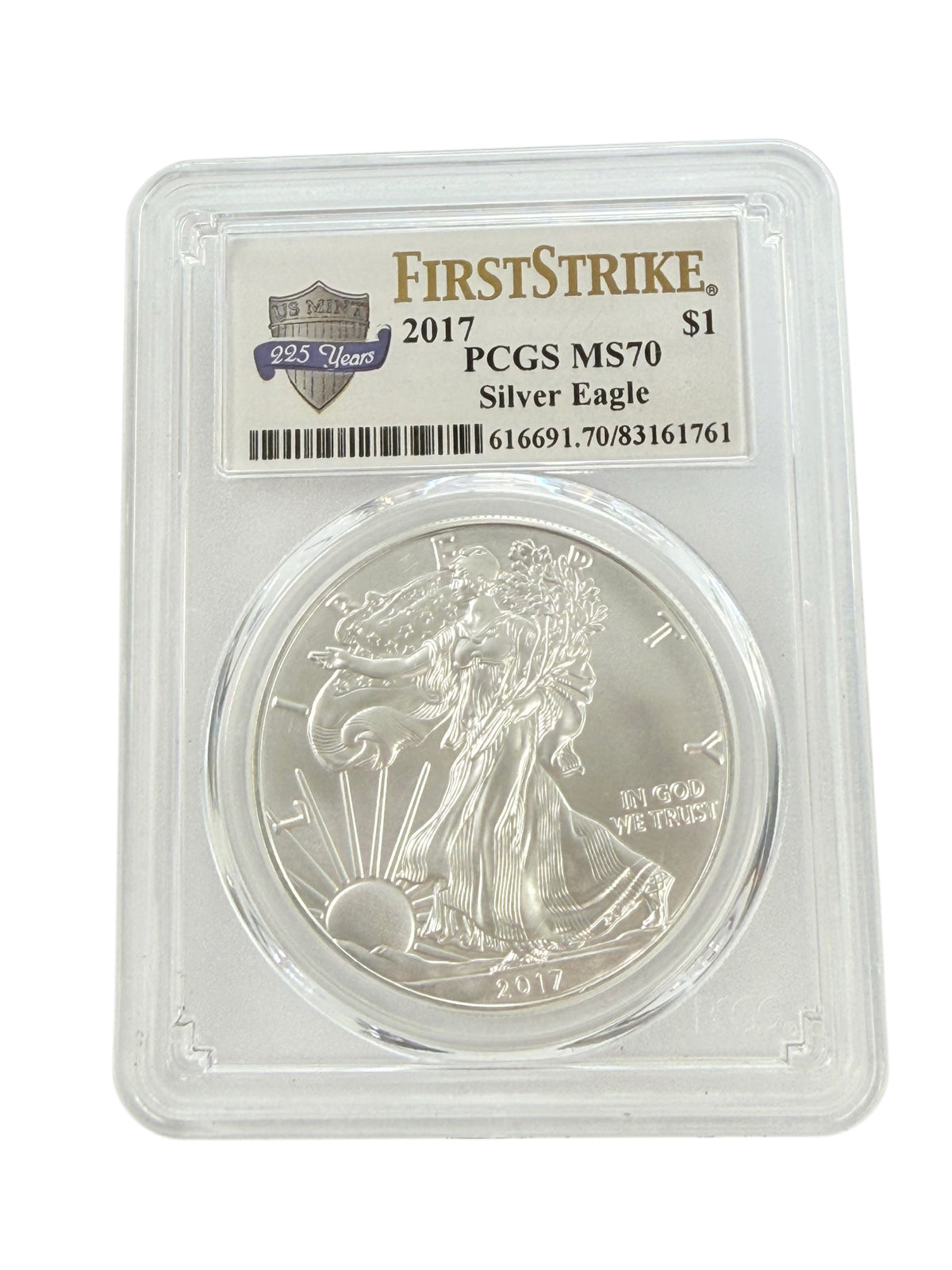 2017 1 oz American Silver Eagle PCGS MS70 First Strike