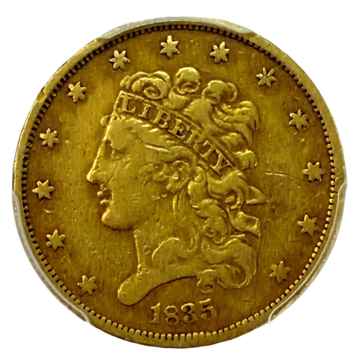 1835 $5 Liberty Gold Half Eagle PCGS VF30