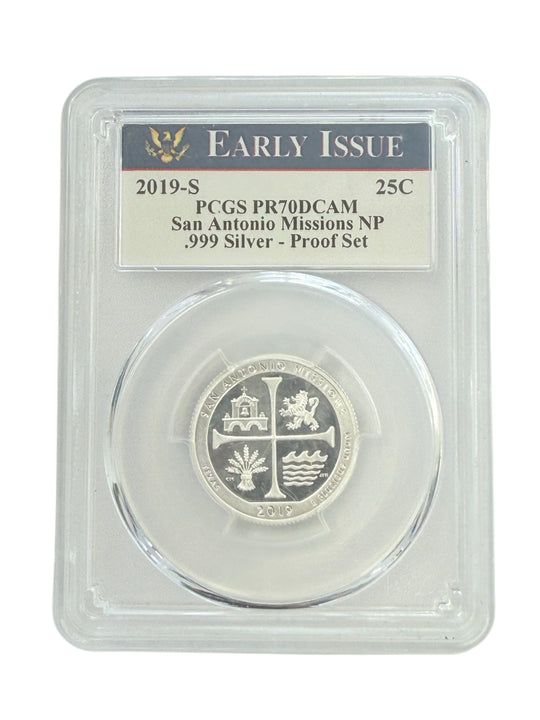 2019-S San Antonio Missions Quarter PCGS PR70 Deep Cameo