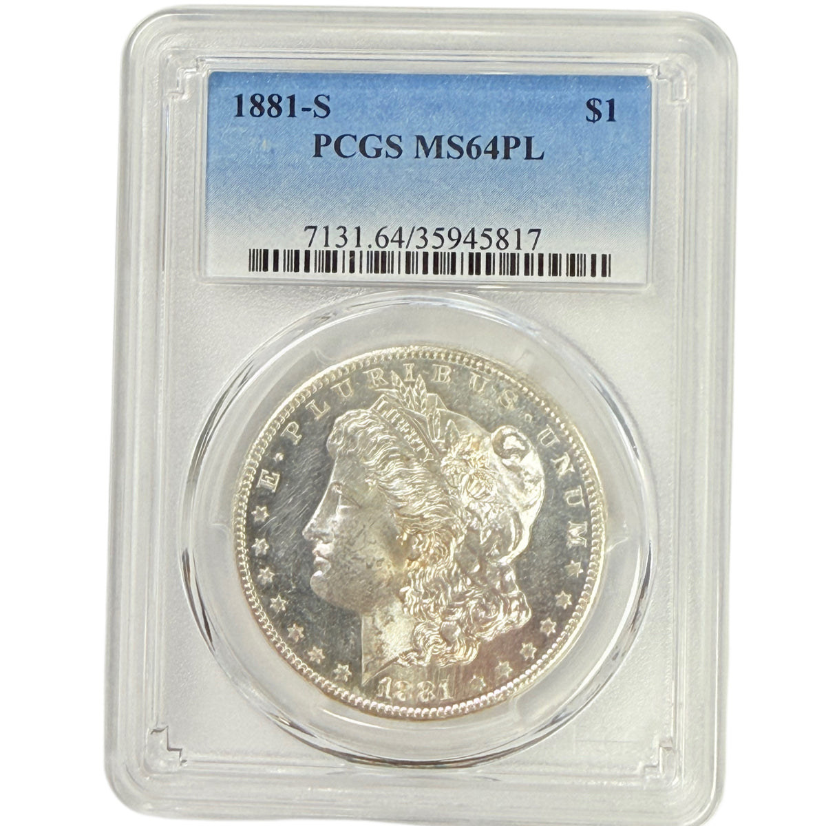 1881-S Morgan Silver Dollar PCGS MS64PL