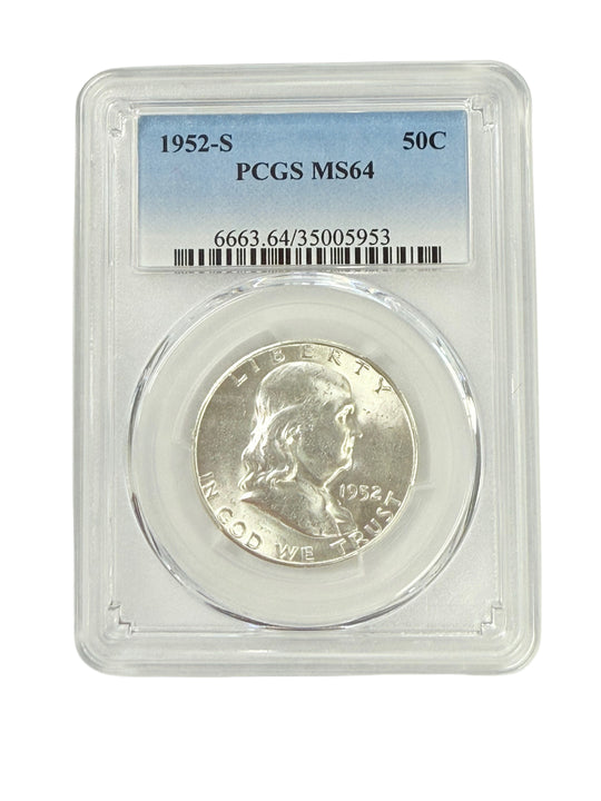 1952-S Franklin Half Dollar PCGS MS64