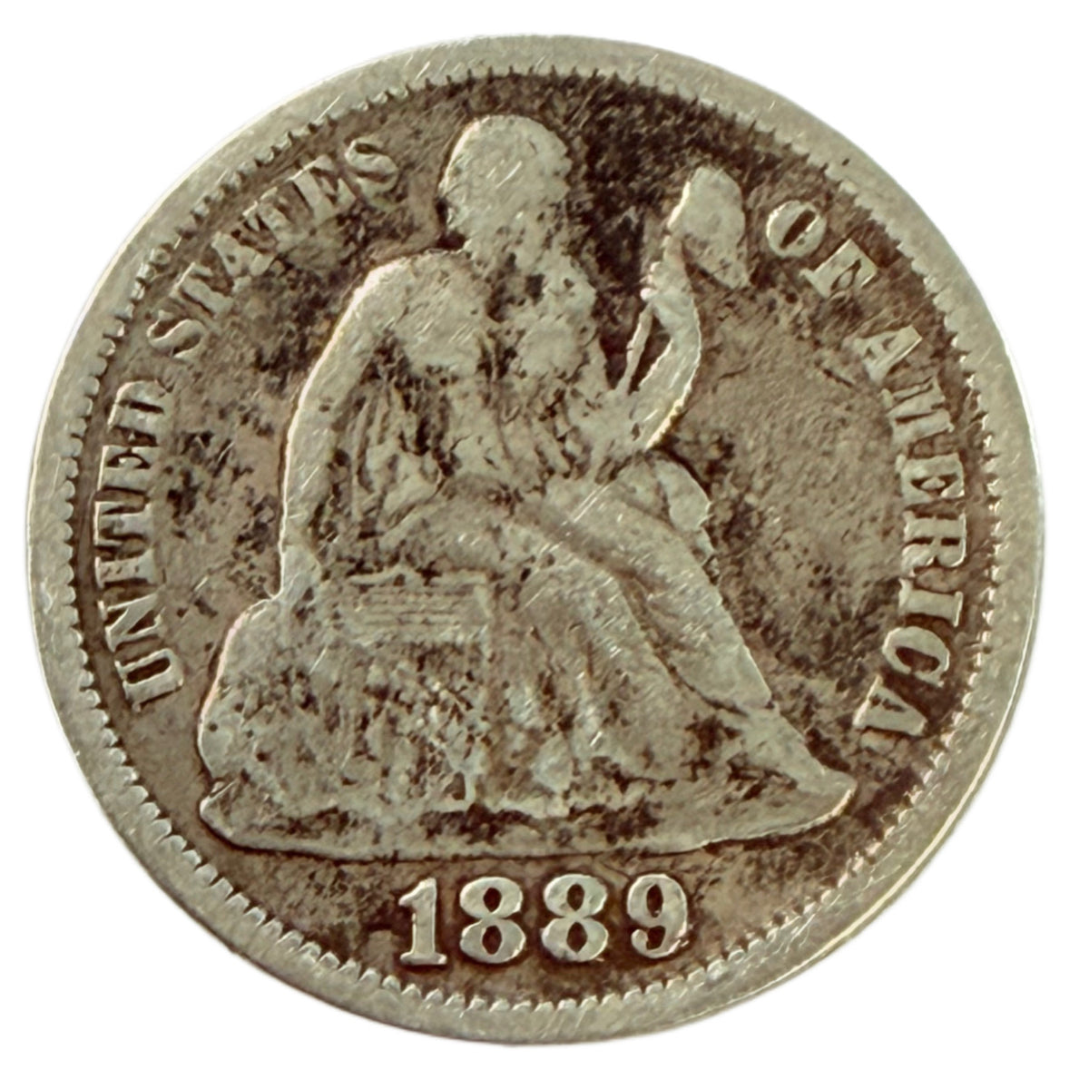 1889 Seated Liberty Dime (F Details)