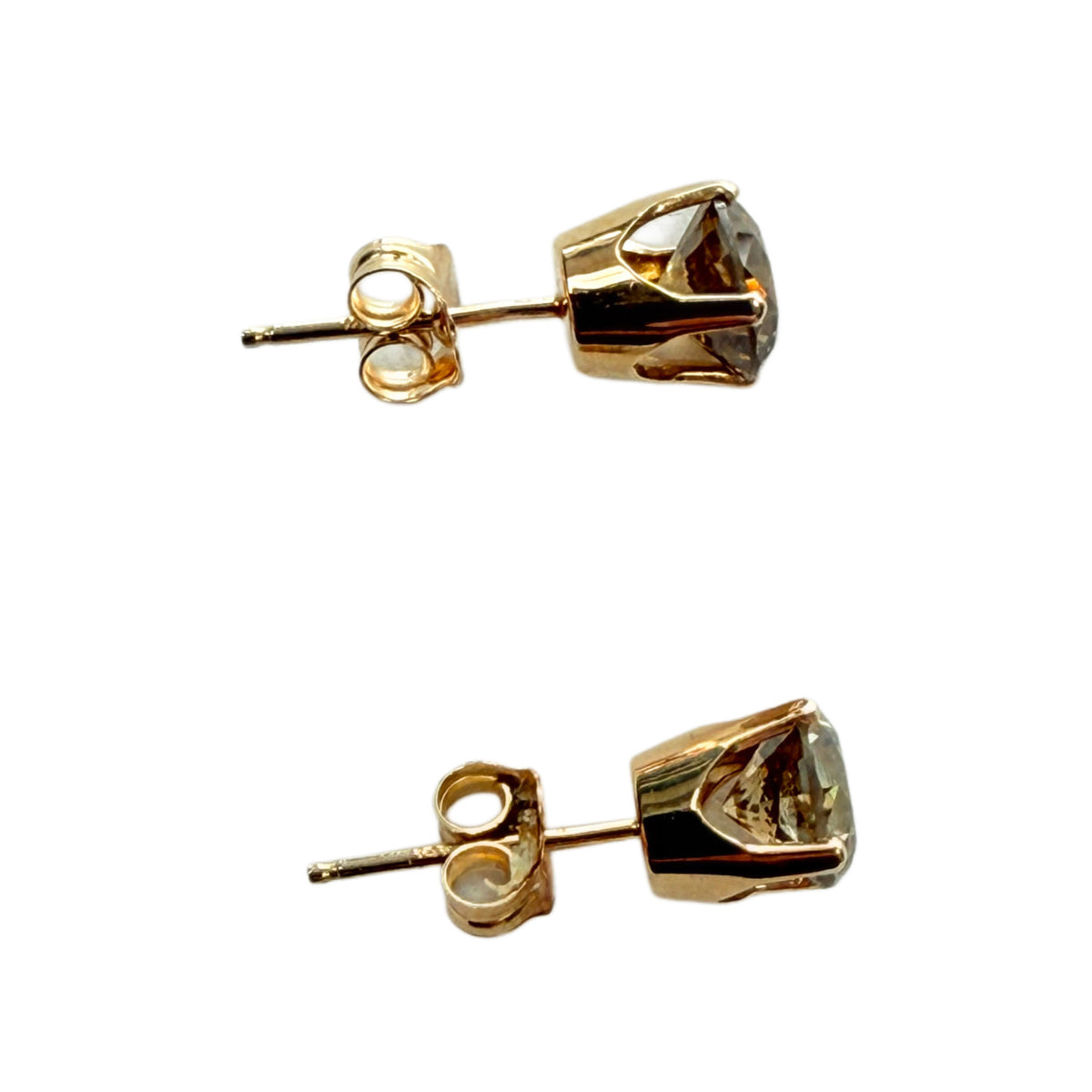 14k Champagne Diamond Stud Earrings